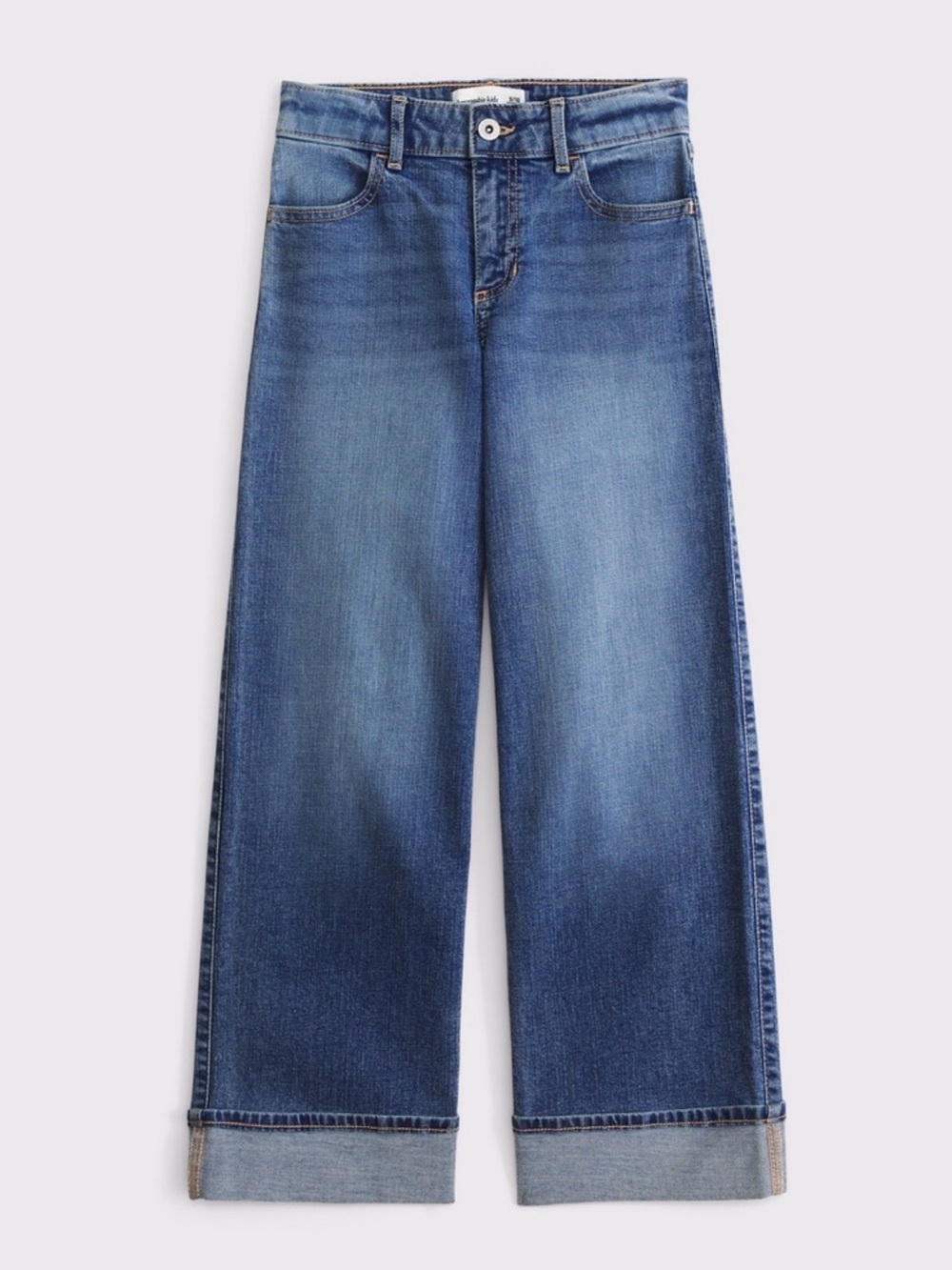 Abercrombie Kids High Rise Wide Leg Cuffed Jeans – Size 11/12